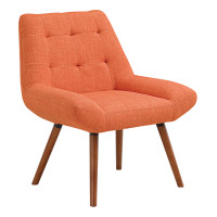 OSP Home Furnishings CLC-M5 Calico Accent Chair in Tangerine Fabric with Amber Legs